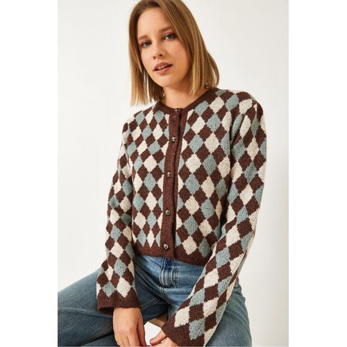 Geribbelde Crop Cardigan met Knopenclosure