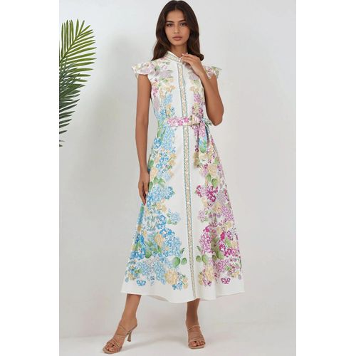 Blumen Tippet Maxi Kleid
