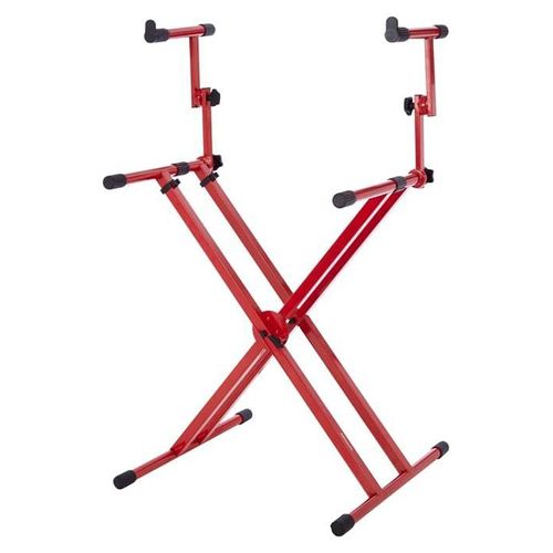 Gator Frameworks Heavy-Duty 2 Tier "X" Style Keyboard Stand GFW-KEY-5100XRED