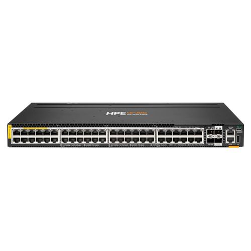 HPE Aruba 6300M - Switch - L3 - managed - 48 x 100/1000/2.5G/5G (PoE++) + 2 x 1 Gigabit / 10 Gigabit / 25 Gigabit SFP + 2 x 10 Gigabit / 25 Gigabit / 50 Gigabit SFP (Uplink / Stacking) - Front und Seite zu Hinterseite - an Rack montierbar - PoE++