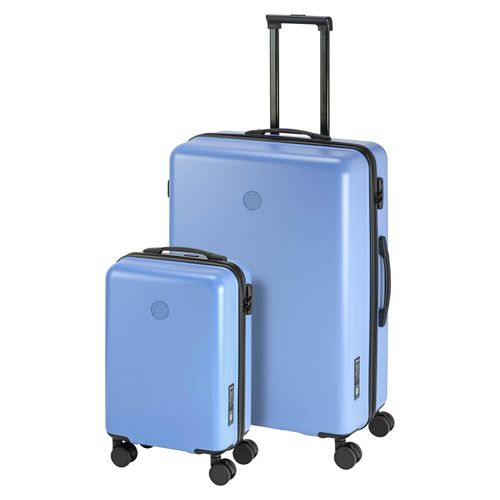 Princess Traveller PT-01 Evo – Koffer-Set, 2 Teile – Polarblau – 35 Liter Handgepäckkoffer – 98 Liter Reisekoffer – Leichtgewicht