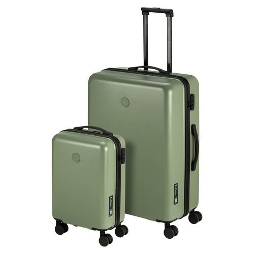 Princess Traveller PT-01 Evo – Koffer-Set, 2 Teile – Farbe: Salbeigrün – 35 Liter Handgepäckkoffer – 98 Liter Reisekoffer – leicht