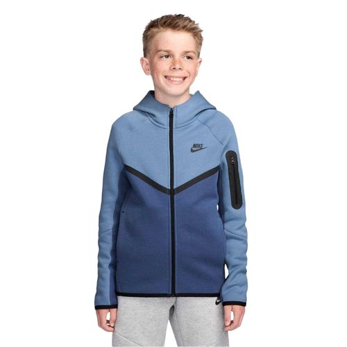 Nike Technische fleece-hoodie met doorlopende rits voor kinderen (Blauw)