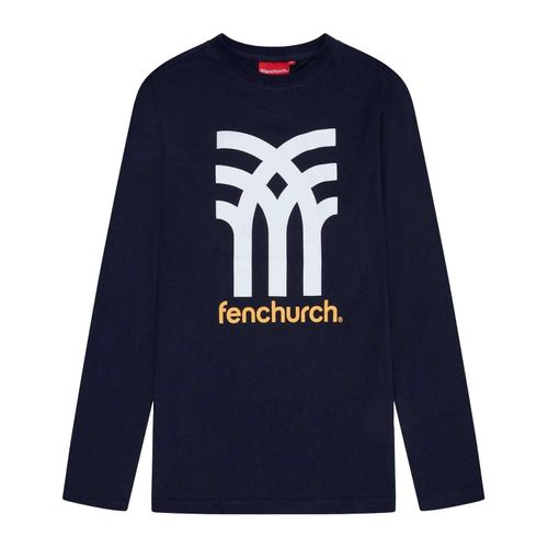 Fenchurch Heren-T-shirt Wentworth met groot logo (Marine)