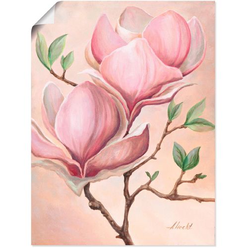 Wandbild ARTLAND "Magnolienblüten", pink (farbe bild(er): pink), B:30cm H:40cm, Bilder, als Leinwandbild, Poster in verschied. Größen