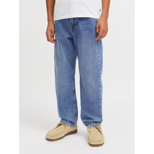 Relax-fit-Jeans JACK & JONES JUNIOR "JJICHRIS mit Abriebeffekten und hohem Tragekomfort", Jungen, Gr. 146, N-Gr, blau (blau denim), Denim/Jeans, Obermaterial: 100% Baumwolle, Abriebeffekte, relaxed fit knöchellang, Jeans, Abriebeffekte, modisch, relaxed fit, Denim