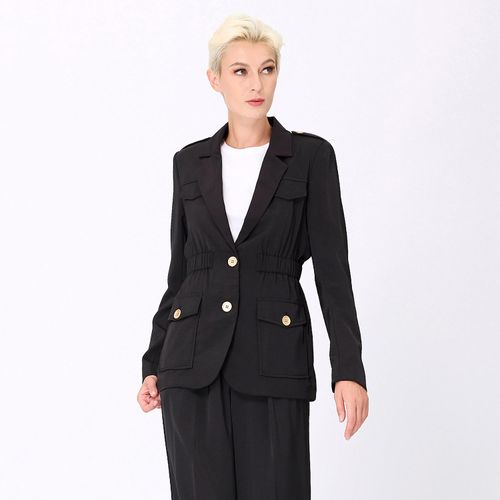 Safari blazer met verzamelde taille