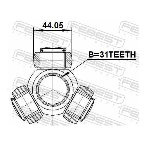 FEBEST Tripodestern, Antriebswelle 1016j300 für GM