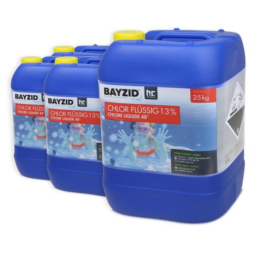 4x25 kg BAYZID® Flüssigchlor 13% zur effektiven Pool Desinfektion