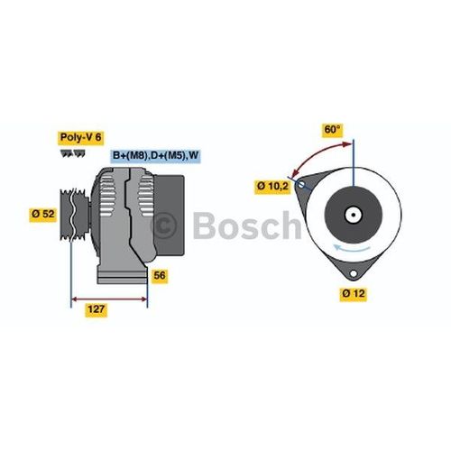 BOSCH 0 986 039 660 Lichtmaschine Generator LiMa 90A 14V für SAAB 9-3 Cabriolet (YS3D) 9-3 (YS3D) 900 II Cabriolet 900 II 900 II Coupe
