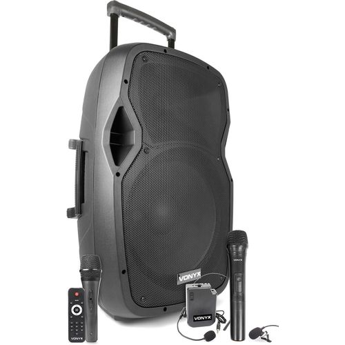 Vonyx AP1500PA, 800 W, 50 - 19000 Hz, Schwarz, Acrylnitril-Butadien-Styrol (ABS), AC, Akku, 220-240 V