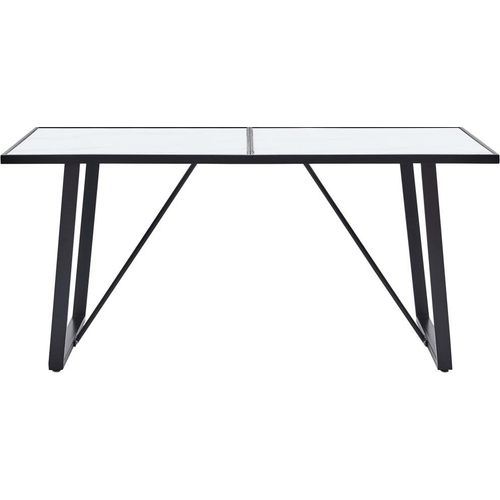 vidaXL Esstisch Weiß 160 x 80 x 75 cm Hartglas