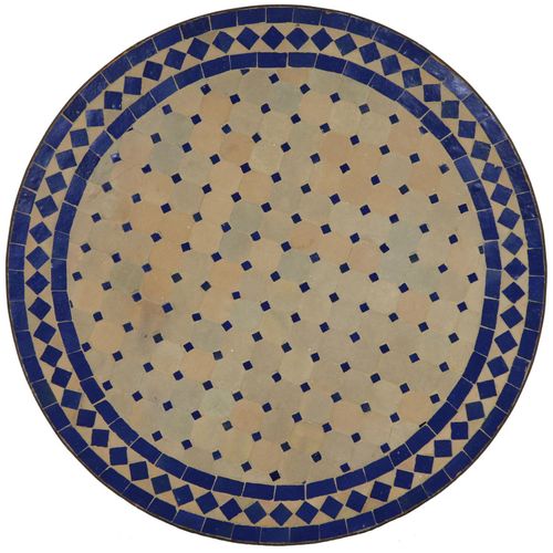 Runder Zellige Mosaik-Gartentisch, 120 cm Durchmesser, 75 cm Höhe