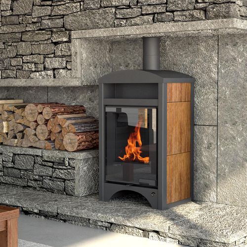 HS FLAMINGO Kaminofen AQUAFLAM VARIO BARMA 11/5 kW - Nussbaum