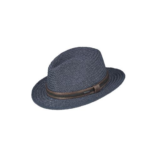 Strohhut LERROS "Strohhut geflochten im Panama-Stil", Herren, Gr. Normalgrößen, blau (classic navy), Kunstfaser, Hüte Strohhut