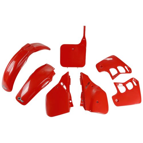Verkleidungskit UFO PLAST 7-teilig Verkleidungssatz Kunststoff für Honda CR R 250 ccm Bj. 1988 - 1989, Farbe:rot UFO