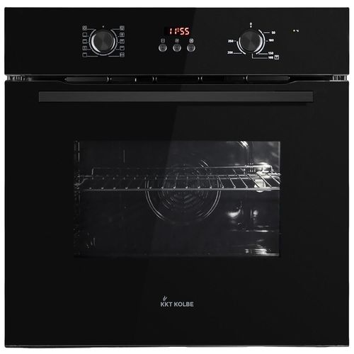 KKT KOLBE Einbaubackofen 60 cm | Full-Black-Design | autark | 70L | 3kW | Umluft | Heißluft | Automatik-Timer | Wärmeschutzverglasung | Kindersicherung | Drehwahlregler | BO8005FB