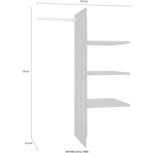 Inneneinteilung WIEMANN, braun (erle), B:72,3cm H:137cm T:51,5cm, Holzwerkstoff, Schrankinneneinteiler, Inneneinteilung