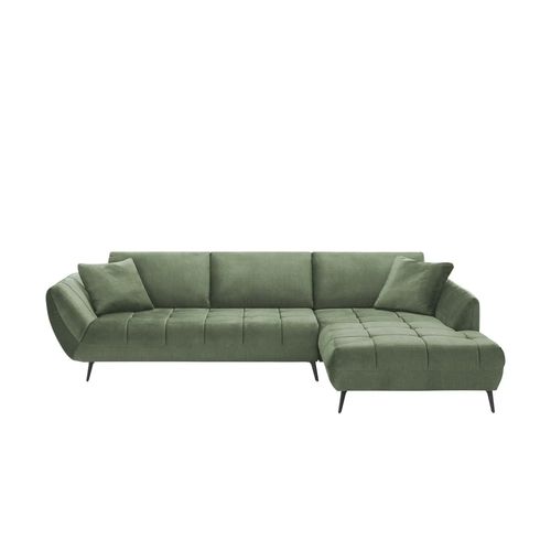 bobb Ecksofa mit Sitztiefenverstellung Carly ¦ grün ¦ Maße (cm): B: 320 H: 90 T: 215.0