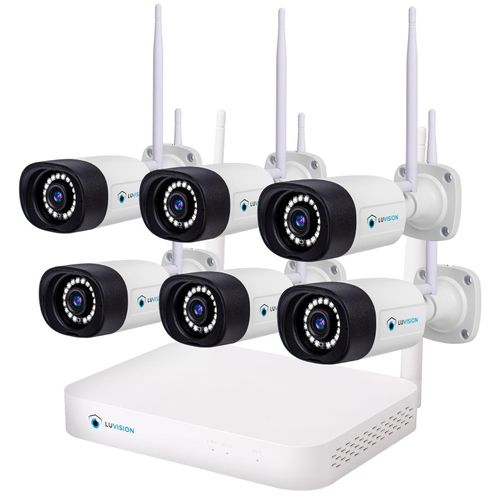 LUVISION WLAN Funk Video Überwachungssystem KI NVR 5MP Nachtsicht Farbe Mikrofon Wifi6
