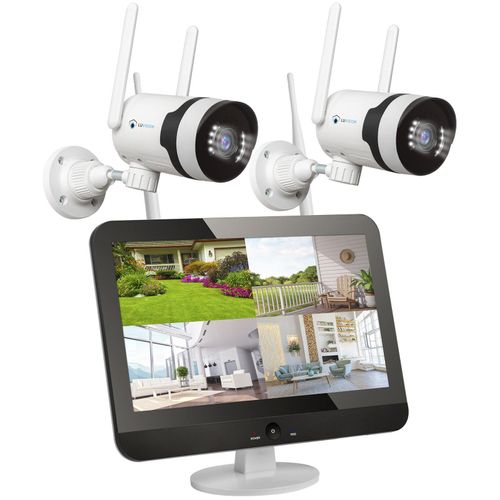 LUVISION Dual WLAN PTZ Überwachungssystem mit Monitor 5MP, Mikrofon, Sirene, Nachtsicht, KI Bewegungsverfolgung