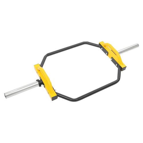 Trap Bar Hex-Hantelstange - Kreuzheben-Stange - Stahl - bis 150 kg - 142×56 cm - Griffweite 68 cm - Hülsenlänge 30,5 cm - Rohrstärke 2 mm - Gelb
