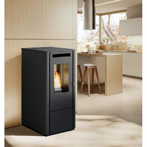 Pelletofen 8kW Pelletkamin Pelletheizung Kaminofen A+ Holzofen Glastür 56306