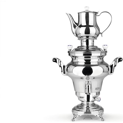 Samowar Rebecca 5 L Teekocher elektrisch, 1,3 L Teekanne + Sieb 1800 W, Edelstahl, Gastro, Hotel, Privat
