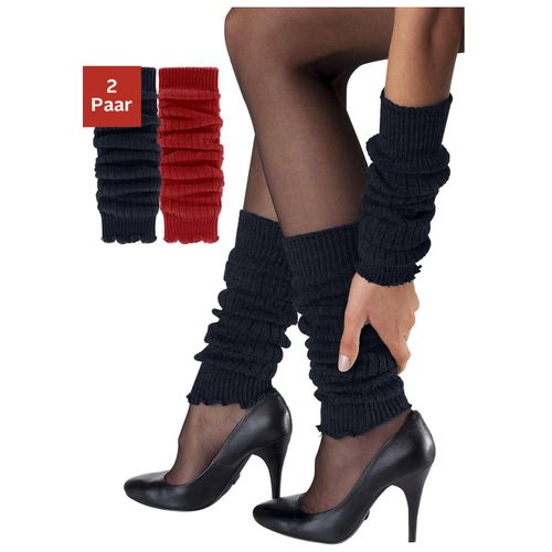 Beinstulpen LAVANA "gestrickte Beinwärmer und Armstulpen für Ballett, Tanz, Sport", Damen, rot (hellmarine, rot), Strick, Wolle, Stulpen, mit 30% Wolle, gerippt, bequem und warm