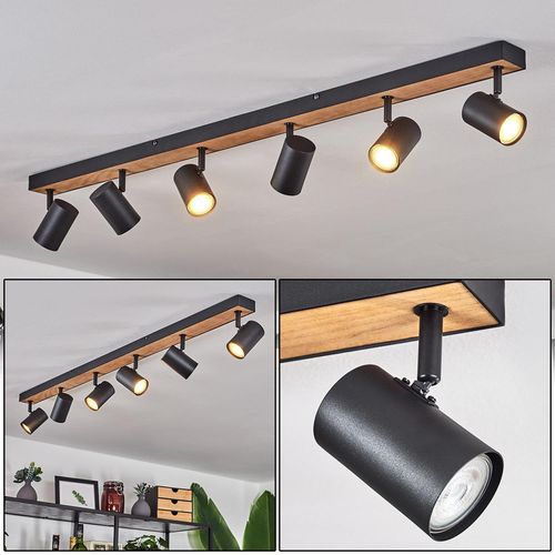 Gambellara »Gambellara« Deckenlampe aus Metall/MDF in Schwarz/Braun/Holzoptik