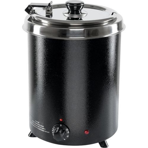 Elektrischer Suppentopf, gerade Form, schwarz, 5,7 Liter