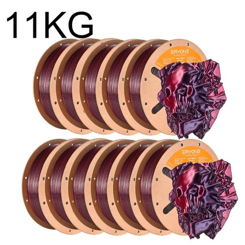 Silk PLA 3D-Drucker Filament - Hyper Speed zweifarbig - 1,75 mm - Toleranz ±0,03 mm - bis 500 mm/s Druckgeschwindigkeit - 11 kg - Schwarz/Rot