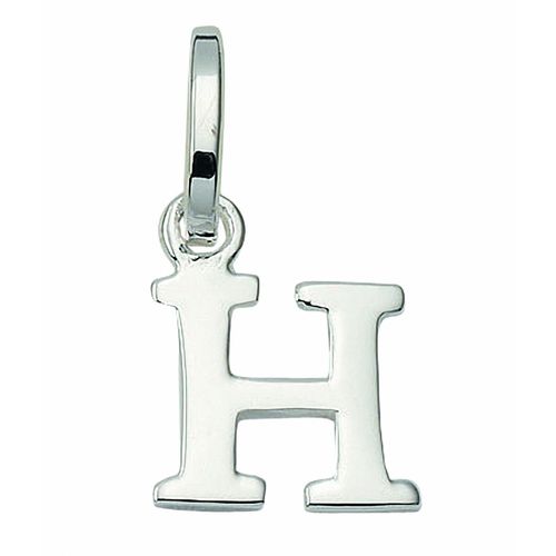 Namenskette ADELIA´S "Halskette - Namenskette mit Buchstabenanhänger H aus 925 Silber", silber, Halsketten, Damen, Silber 925 (Sterlingsilber), Schmuckset mit bis 45 cm stufenlos verstellbarer 925 Silber Halskette