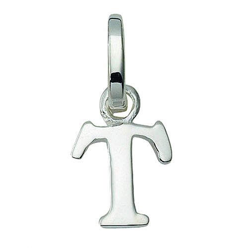 Namenskette ADELIA´S "Halskette - Namenskette mit Buchstabenanhänger T aus 925 Silber", silber, Halsketten, Damen, Silber 925 (Sterlingsilber), Schmuckset mit bis 45 cm stufenlos verstellbarer 925 Silber Halskette