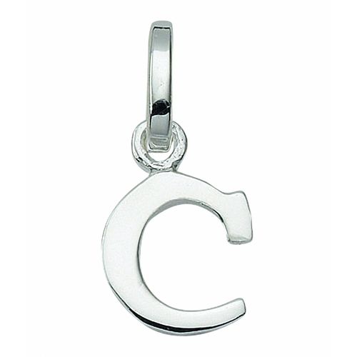 Namenskette ADELIA´S "Halskette - Namenskette mit Buchstabenanhänger C aus 925 Silber", silber, Halsketten, Damen, Silber 925 (Sterlingsilber), Schmuckset mit bis 45 cm stufenlos verstellbarer 925 Silber Halskette