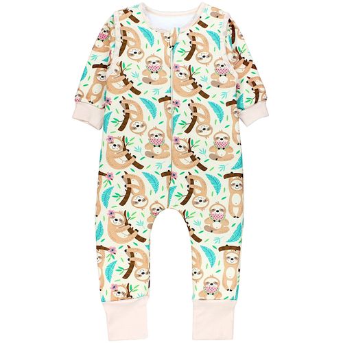 Babyschlafsack TUPTAM "Schlafsack mit Füßen Babyschlafsäcke mit Beinen und Ärmel" Gr. 92, faultier am ast, Schlafsäcke, Baby, L: 98cm, Obermaterial: 100% Baumwolle CO., L:98cm