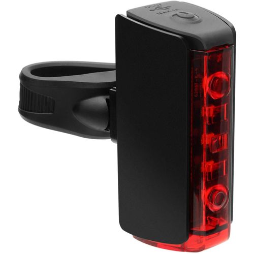 Fahrrad-Rücklicht FISCHER FAHRRAD "LED-Akku Rücklicht TWIN STOP mit Bodenbeleucht. und Bremslichtfunktion", schwarz, Fahrradlampen