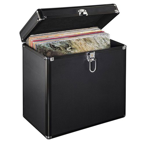 HAMA LP-Schutzhülle "LP Koffer 50, Koffer für bis zu 50 Schallplatten, schwarz", schwarz, CD, Hüllen, LP-Schutzhülle