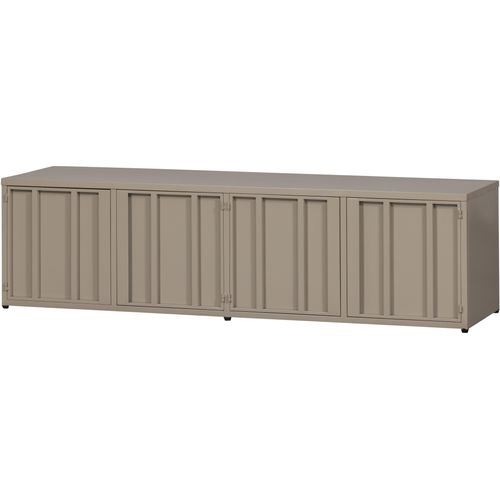 Lowboard WOOOD "Level Metall mit zwei Kabelöffnungen H 44 x B 160 x T 44 cm", sand, B:160cm H:44cm T:44cm, Eisen, Sideboards, Lowboard, Gesamttragkraft 80 kg, Tragkraft 10 kg pro Boden, Schutzlackiert