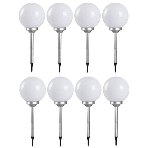 8er Set LED Solar Steckleuchten, Kugelform, 30 cm, SOLAR