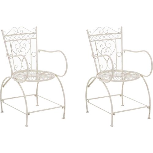 CLP 2er Set Stühle Sheela handgefertigt mit antiker Patina antik-creme