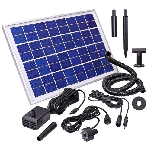 CLGarden Solar Springbrunnenpumpe NASP4-S Set mit Akku LED Beleuchtung Schlauch Pumpe für Springbrunnen Quellstein Garten Brunnen 500 l/h 12V