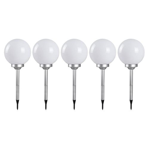 5x LED Solar Stecklampen, Kugelform, 30 cm, SOLAR