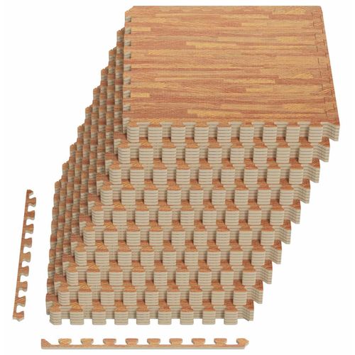 Pool Bodenschutzmatte 50 stk. Holz 18 m² EVA-Schaum