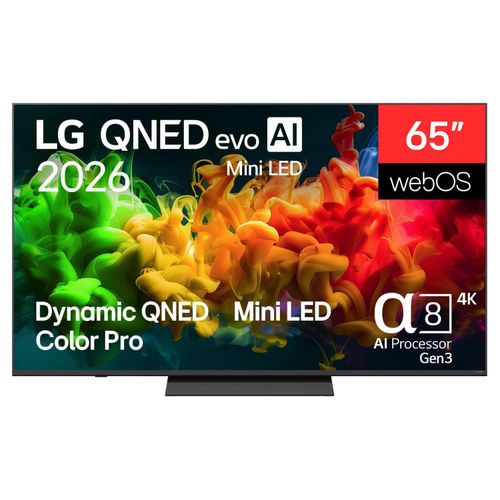 LG 65QNED80B6B 65 Zoll QNED evo Mini LED 4K Smart TV (2026) | Alpha 7 Gen9 | webOS 26 | HDR10 | Chromecast | AirPlay 2