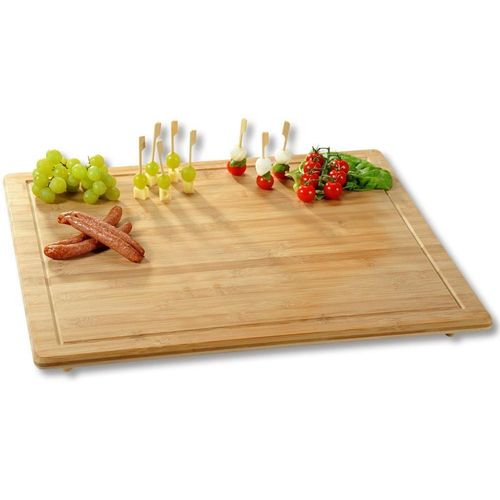 Schneidebrett KESPER "Herdabdeckplatte", beige (natur), B:50cm H:4cm L:56cm, Bambus, Schneidebretter, mit rutschfesten Füßen