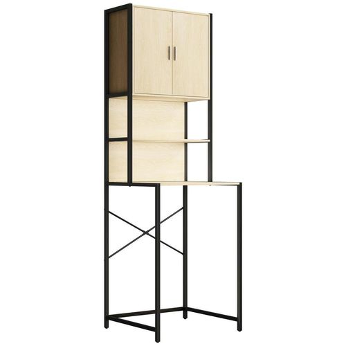 Mid.you Waschmaschinenschrank, Honigeiche, Metall, 64x189x48 cm, Waschküche, Waschmaschinenschrank