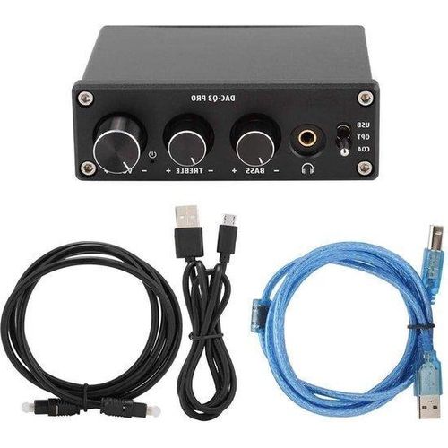 DAC-Decoder AC-Q3 PRO – Audio-Decoder mit Kopfhörerverstärker – 3,5-mm-Kopfhöreranschluss – Schwarz.