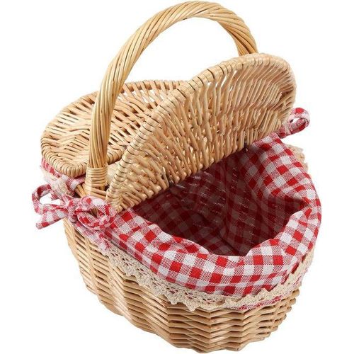 Wicker-Picknickkorb mit Abdeckung und Liner für Gartenpicknicks und Barbecues