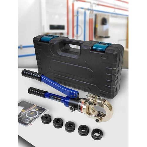 Hydraulische Krimptang für Wasserleitungen - Krimptang mit Pressbehälter für Wasserleitungen und TH - Krimptang für professionellen Einsatz - M12, M15, M18, M22, M28 - Blauw
